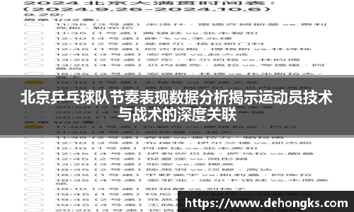 北京乒乓球队节奏表现数据分析揭示运动员技术与战术的深度关联